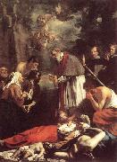 OOST, Jacob van, the Younger St Macarius of Ghent Giving Aid to the Plague Victims sh oil on canvas